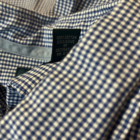 Ralph Lauren Custom Fit Blue & White Plaid Long Sleeve Button Down Shirt Large - Picture 5 of 5